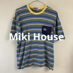 Miki House マルチボーダー ポケットTシャツ メンズ Lのサムネイル