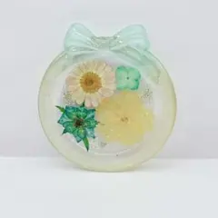 リボン付きポコポコ丸型　固まるハーバリウム　トレー