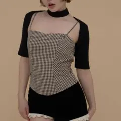 ANDMARY ♡ Nancy check set tops