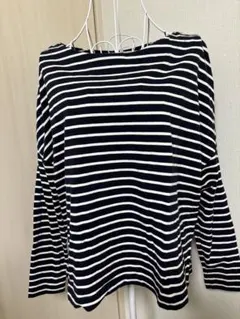 【美品】ナノユニバース　ボートネック　ボーダー　紺×白