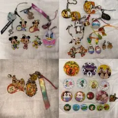 ディズニーキャラクター ストラップ バッジセット
