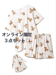 ベアモチーフ抗菌防臭Tシャツ ショートパンツ 新品未使用 ジェラートピケ