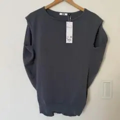 新品タグ付　XL グレー　UNIQLO U コクーンセーターノースリーブ　ニット