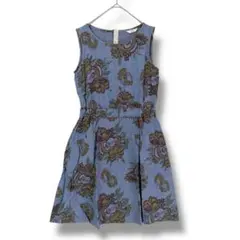 Crespi 花柄 ワンピース ノースリーブ 総柄 フレア 38 美品