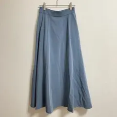 grove ライトブルー フレアスカート ロング Mサイズ ウエストゴム