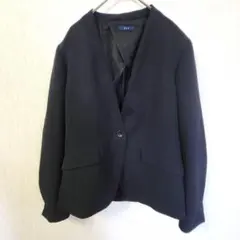 【a.v.v】アーヴェヴェ ノーカラージャケット ブラック Lサイズ