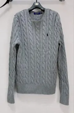 Polo Ralph Lauren グレー ケーブル編みセーター S