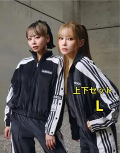 adidas W ADIBREAK VELOUR TT TP 黒 L