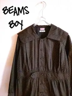 D222091 BEAMS BOY ドット柄 長袖ワンピース