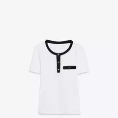 ZARA コントラストパイピング付きTシャツ　S