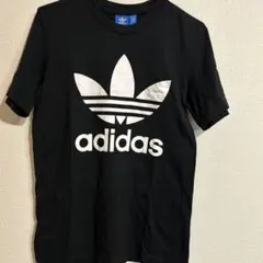 美品✨アディダス 半袖Tシャツ 黒 Sトレフォイル ロゴ 定番 スポーツ 人気