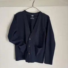 ikka ネイビー ボタン付きカーディガン M