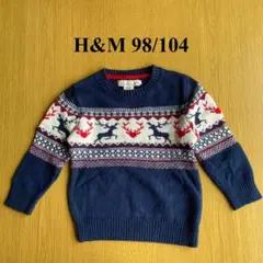 H&M LOGG ニット　セーター　クリスマス柄　100