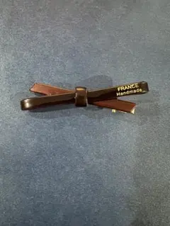 訳あり)ブラウンリボンヘアクリップ