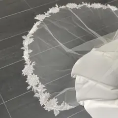 【美品】トリートドレッシング ウェディング ロングベール フラワーレース