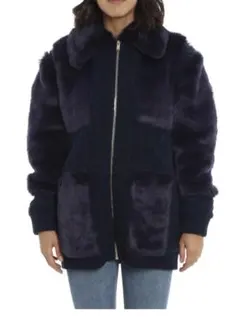 美品★ステラマッカートニー★ボリュームエコファーコート★ふわふわゴージャス★黒 Stella McCartney ステラ・マッカートニー エコファーカラー コート