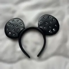 スタッズ付きブラックミッキーヘアバンド