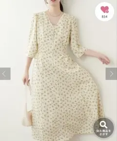 ナチュラルクチュール レトロ小花ワンピース