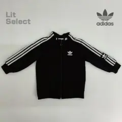 希少adidas kids用トラックジャケット アディダスジャージ黒 子ども服