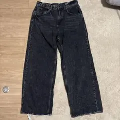 ZARA ブラック ワイドレッグデニム 30