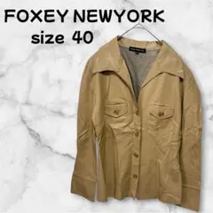 【M-224】 フォクシーニューヨーク フェイクレザー シャツジャケット 日本製のサムネイル