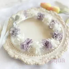 花冠　ベビー　キッズ　花かんむり　lavender silver