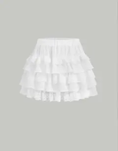 SHEIN MOD コントラストレースフリル裾スカート
