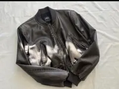 【美品】 ZARA フェイクレザー ブルゾン M ブラウン ショート丈