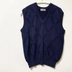 美品　ベスト　グランドサイアム　GRAND SLAM ネイビー ダイヤモンド柄