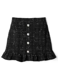 GRL インパン裏地付きフリルツイードミニスカート[ac2082]