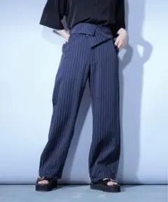 Ellno Loset アシンメトリーウエストカーブパンツ L