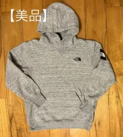 【美品】ノースフェイス　ボックスロゴ フーディ パーカー グレー 杢調 M