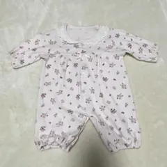 いちご柄　ピンク　ロンパース 50〜60