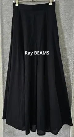 Ray BEAMS コットン ロング フレアー スカート　黒 Sのサムネイル
