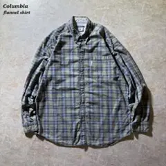 Columbiaライトネルシャツ古着アメカジCBOYグリーンブラウン当時物美品