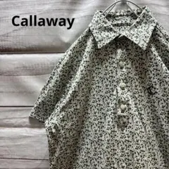 Callaway 小花柄ポロシャツ 刺繍 ゴルフ L 人気 お洒落