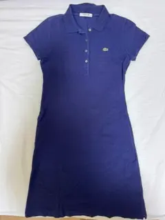 LACOSTE ラコステ　ワンピース　ポロシャツ　ワンポイント　刺繍　紺色