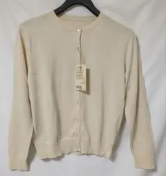 新品未使用 タグ付き UVカット クルーネックカーディガン L サンドベージュ