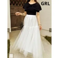 GRL グレイル タグ付き チュールフレアスカート[kz496]ハ