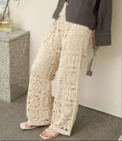 ⭐️〜2/8限定価格⭐️Bab クロシェニットパンツ