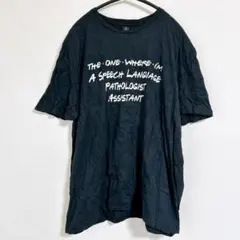 ギルダン クルーネック 半袖Tシャツ ロゴ L 黒 お出かけ　ブラック　フレンズ