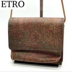 ETRO ショルダーウォレット ポシェット 斜めがけ ペイズリー柄 ブラウンのサムネイル