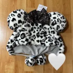 ディズニー　ファンキャップ　ヒョウ柄　白　ホワイト