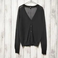 UNIQLO ユニクロ　(M)　ライトVネックカーディガン　ブラック　黒
