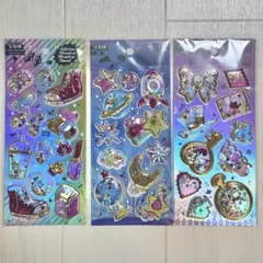 国内購入品　グリッターシャカシャカシール　3枚セット