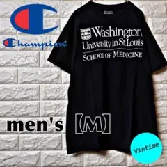 AH57【Champion】プリントTシャツ【メンズM】ブラック