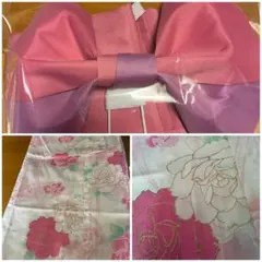 ラメ入り　浴衣　帯　セット　作り帯　ピンク　新品未使用