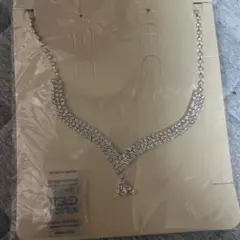 クリスタル V字型 ネックレス、イヤリング