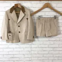 11.12 h759 Tescosa capoスーツ3点セット チェック ウール