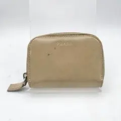 プラダ　コインケース　小銭入れ　財布　ラウンドジップ　ベージュ